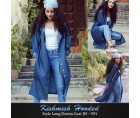 Kishmish Hooded Style Long Denim Coat DS - 991